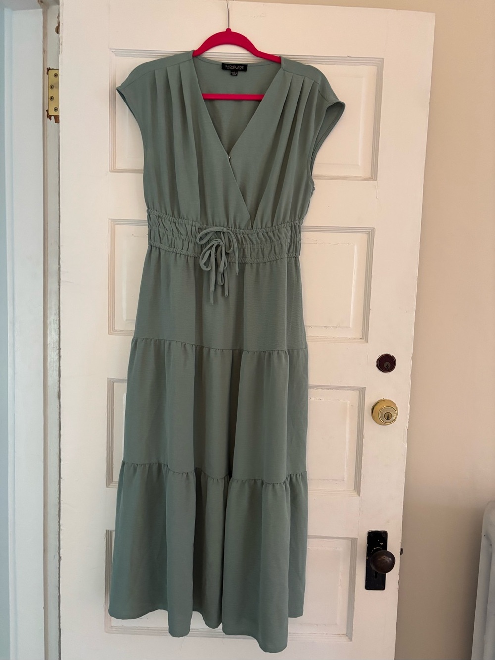 Rachel Zoe Dusty Sage Tiered Maxi Dress